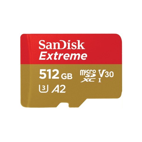 KARTA PAMIĘCI SANDISK EXTREME microSDXC 512 GB 190/130 MB/s A2 C10 V30 UHS-I U3 SanDisk