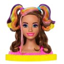 BARBIE Głowa Do Stylizacji Neonowa Tęcza Brązowe Włosy HMD80 MATTEL