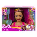 BARBIE Głowa Do Stylizacji Neonowa Tęcza Brązowe Włosy HMD80 MATTEL