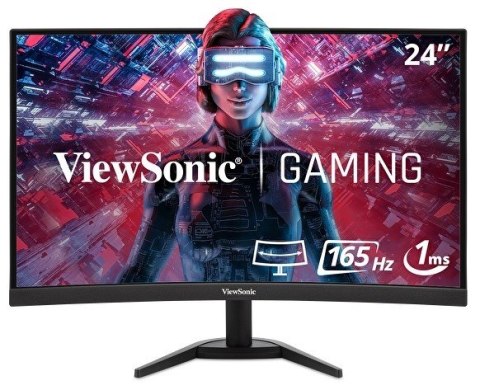 Viewsonic VX Series VX2418C monitor komputerowy 61 cm (24") 1920 x 1080 px LCD Czarny VIEWSONIC