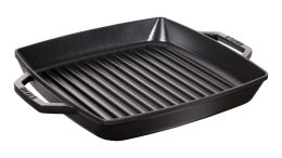 Kwadratowa patelnia żeliwna grillowa STAUB z dwoma uchwytami 40511-683-0 - czarna 28 cm ZWILLING