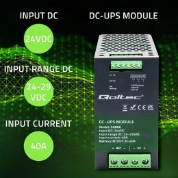 QOLTEC MODUŁ UPS DC NA SZYNĘ DIN | 40A | 24V Qoltec