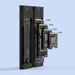 Qoltec Obudowa | kieszeń na dysk M.2 SSD | SATA | NVMe | USB-C | DUAL 2 x 2TB Qoltec