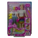 BARBIE Fryzura Kolorowa Panterka Lalka GRN81 MATTEL