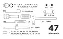 Klucze nasadowe Top Tools 1/4", 1/2" zestaw 47 sztuk TOP TOOLS