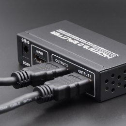 QOLTEC SPLITTER AKTYWNY ROZDZIELACZ HDMI V. 2.0 | 1X2 | EDID+IR Qoltec