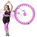 Hula hop plus size HMS HHW12 z wypustkami i obciążnikiem fioletowy HMS