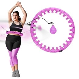 Hula hop plus size HMS HHW12 z wypustkami i obciążnikiem fioletowy HMS