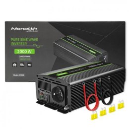 QOLTEC PRZETWORNICA NAPIĘCIA MONOLITH | 1000W | 2000W | 24V NA 230V | CZYSTY SINUS Qoltec