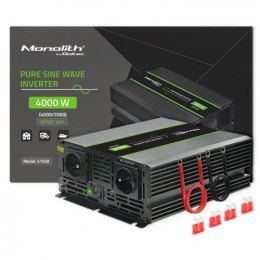 QOLTEC PRZETWORNICA NAPIĘCIA MONOLITH | 2000W | 4000W | 24V NA 230V | CZYSTY SINUS Qoltec