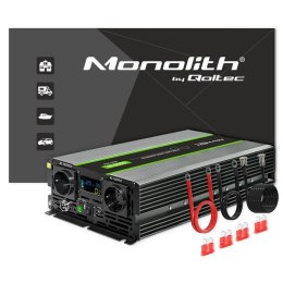 QOLTEC PRZETWORNICA NAPIĘCIA MONOLITH | 3000W | 6000W | 24V NA 230V | CZYSTY SINUS | LCD Qoltec