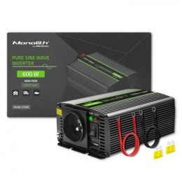 QOLTEC PRZETWORNICA NAPIĘCIA MONOLITH | 300W | 600W | 24V NA 230V | CZYSTY SINUS Qoltec