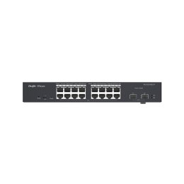 REYEE SWITCH ZARZĄDZALNY 16 PORTÓW 1GBIT + 2 PORTY UPLINK SFP 1GBIT | 16 PORTÓW POE+ (240W MAX) | L2 | RACK Ruijie