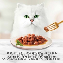 GOURMET GOLD Wołowina z kurczakiem mix kawałków na parze i w sosie - mokra karma dla kota - 85 g PURINA NESTLE