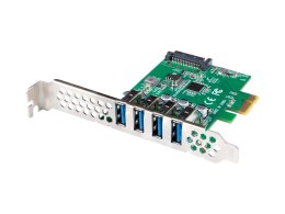 LANBERG KARTA PCI-E X1 -> 4X USB-A 3.1 GEN1 ŚLEDŹ LOW PROFILE PCE-US3-004 Lanberg