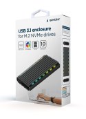 GEMBIRD OBUDOWA USB 3.1 NA DYSK M.2 NVME, RGB, ALUMINIOWA GEMBIRD