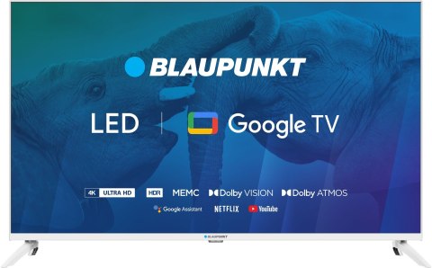 TV 43" Blaupunkt 43UBG6010S 4K Ultra HD LED, GoogleTV, Dolby Atmos, WiFi 2,4-5GHz, BT, biały Blaupunkt