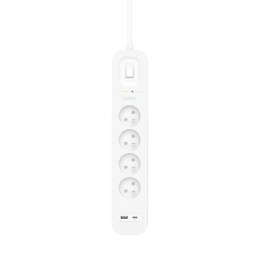 Listwa zasilająca Belkin Power Surge 4-PORT + 1xUSB-A +1xUSB-C 2.4A PD 525J 2m White Belkin