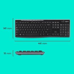 Klawiatura membranowa Logitech MK270 920-004508 (USB (Radio 2.4 GHz); kolor czarny) Logitech