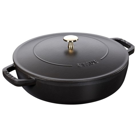 Głęboka patelnia do duszenia z pokrywką Staub - 24 cm, Czarna STAUB