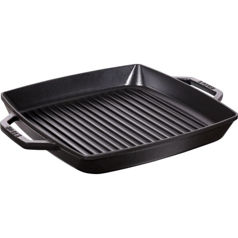 Kwadratowa patelnia żeliwna grillowa Staub z dwoma uchwytami - 33 cm, Czarny ZWILLING