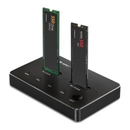 QOLTEC STACJA DOKUJĄCA DYSKÓW SSD M.2 | NVME | SATA | USB-C | DUAL 2 X 2TB Qoltec