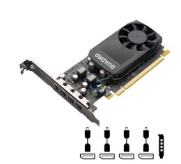 Karta graficzna PNY NVIDIA P1000 V2 LowProfile 4 GB GDDR5, PCIe 3.0 x16, 4x Mini DP 1.4, LP bracket, 4x mDP to DP adapter, Retai PNY Technologies