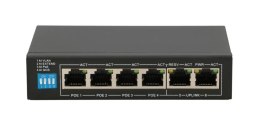 Extralink EUROS V2 | Switch PoE | 4x 100Mb/s PoE/PoE+, 2x RJ45 Uplink 100Mb/s, 60W Extralink