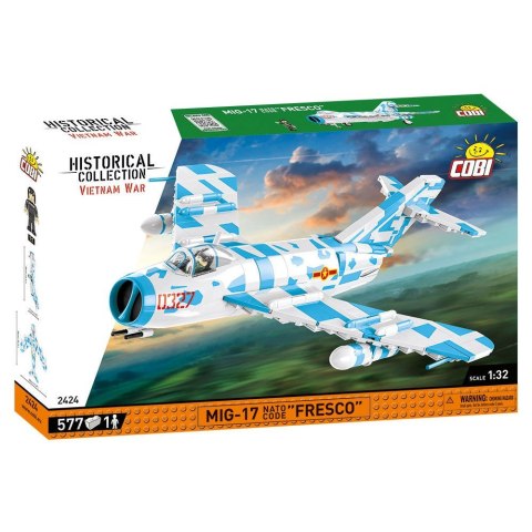 COBI 2424 Historical Collection Vietnam War Wojna w Wietnamie MiG-17 NATO Code "Fresco" 577 klocków COBI