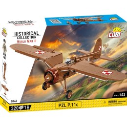 COBI 5742 Historical Collection WWII Samolot myśliwski PZL P.11c 320 klocków COBI