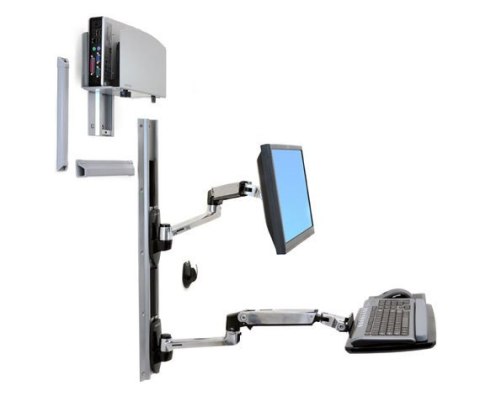 Ergotron LX WALLMOUNT SYSTEM W/CPU HOLD/MED SILV CPU HOLD 32IN 2.3-11KG Ergotron