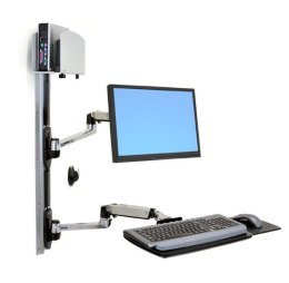 Ergotron LX WALLMOUNT SYSTEM W/CPU HOLD/MED SILV CPU HOLD 32IN 2.3-11KG Ergotron