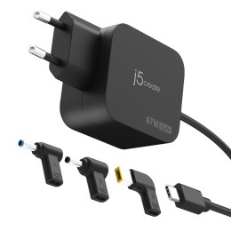 J5create JUP1565DCE3A-EN adapter zasilający/ inwentor Uniwersalne 67 W Czarny J5 Create