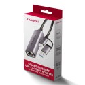 Karta sieciowa AXAGON ADE-TXCA Gigabit Ethernet, USB-C + USB-A - Titanium Grey AXAGON