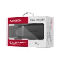 AXAGON ACU-DPQ65 Ładowarka sieciowa, GaN 65W, 3x port (USB-A + dual USB-C), PD3.0/QC4+/PPS/Apple AXAGON