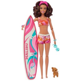 Barbie Doll With Surfboard And Puppy 30cm MATTEL