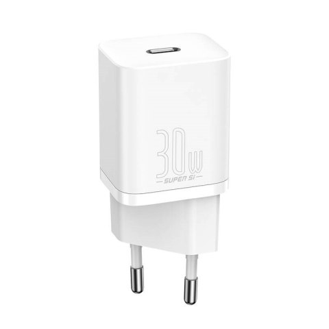 ŁADOWARKA SIECIOWA Baseus Super Si Quick Charger 1C CSUP-J02 30W 1x USB-C PD 3.0 QC 3.0 BIAŁA Baseus