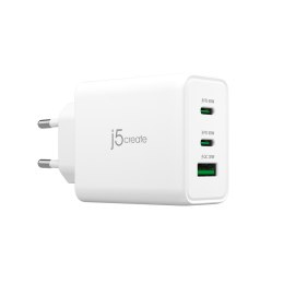 Ładowarka sieciowa j5create 65W GaN USB-C 3-Port Charger - EU (2xUSB-C 1xUSB3.0; kolor biały) JUP3365E-EN J5 Create