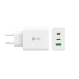 Ładowarka sieciowa j5create 65W GaN USB-C 3-Port Charger - EU (2xUSB-C 1xUSB3.0; kolor biały) JUP3365E-EN J5 Create