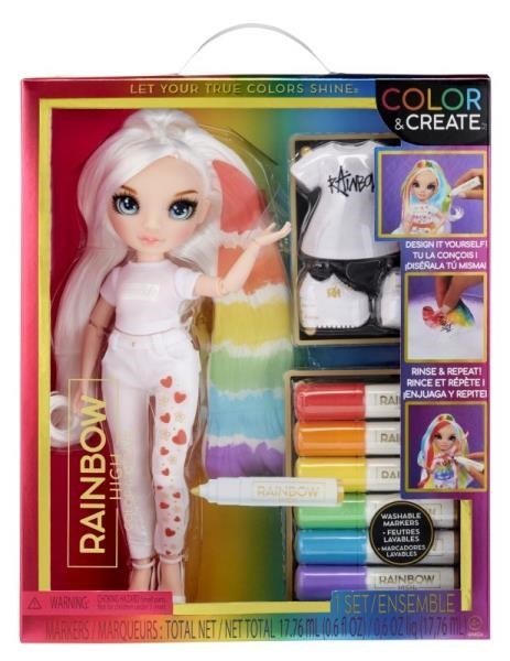 MGA RAINBOW HIGH COLOR & CREATE Lalka z niebieskimi oczami 594123 MGA