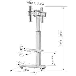 TECHLY STOJAK MOBILNY NA TELEWIZOR LED/LCD 37-70 C TECHly