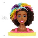 BARBIE GŁOWA DO STYLIZACJI NEONOWA TĘCZA KRĘCONE WŁOSY HMD79 MATTEL