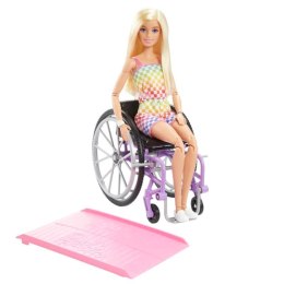 Barbie Fashonistas Lalka na wózku Strój w kratkę HJT13 MATTEL