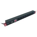 Techly I-CASE STRIP-8C rozdzielacz zasilania PDU 8 x gniazdo sieciowe 1U Czarny TECHly