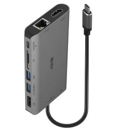 Lindy 43323 stacja dokująca Przewodowa USB 3.2 Gen 1 (3.1 Gen 1) Type-C Czarny, Szary LINDY