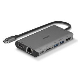 Lindy 43323 stacja dokująca Przewodowa USB 3.2 Gen 1 (3.1 Gen 1) Type-C Czarny, Szary LINDY