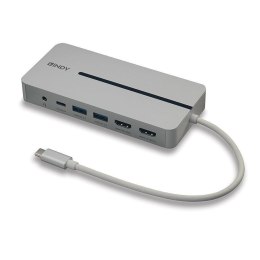 Lindy 43360 stacja dokująca Przewodowa USB 3.2 Gen 1 (3.1 Gen 1) Type-C Srebrny, Biały LINDY