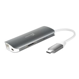 Stacja dokująca j5create USB-C Multi Adapter (9 function in 1) 1x4K HDMI/3xUSB 3.1/1xUSB-C/Card Reader/1xRJ45 Gigabit; kolor sre J5 Create