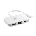 Stacja dokująca j5create USB-C to 4K HDMI Ethernet Adapter 1x4K HDMI/1xUSB-C/1xRJ45 Gigabit; kolor biały JCA351-N J5 Create