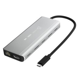 Stacja dokująca j5create USB4 8K Multi-Port Hub 1x8K HDMI/2xUSB3.2/2xUSB-C/RJ45 2.5G srebrna JCD403-N J5 Create